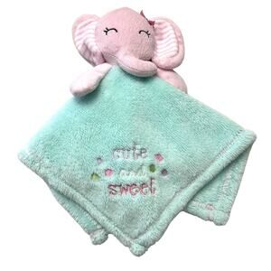 Baby Gear Pink Elephant Girl Baby Security Blanket Plushie Lovey Stuffie Fleece